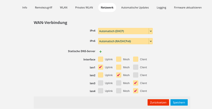 Screenshot: Erweiterte Einstellungen